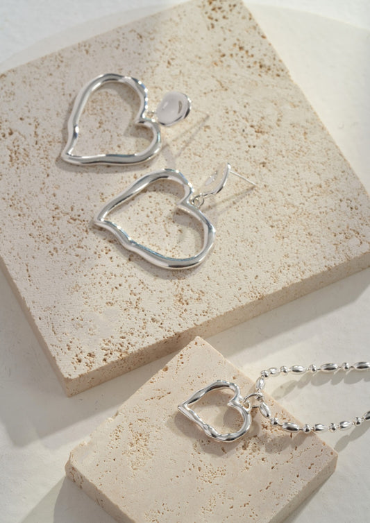 Sterling Silver Love Necklace/Earrings