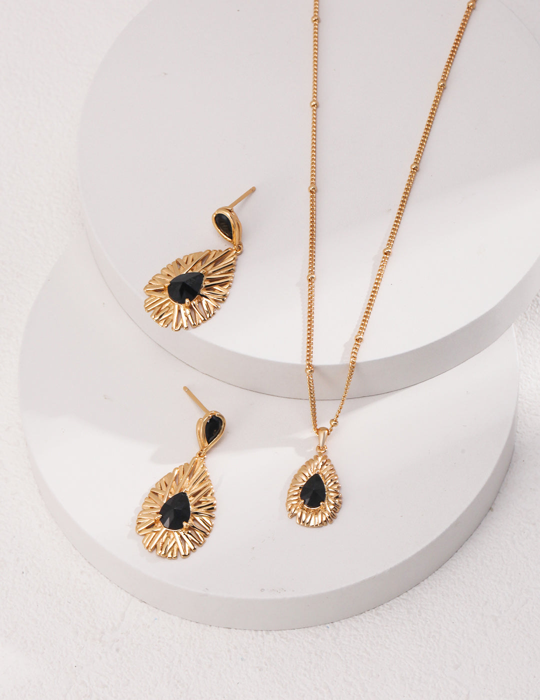 Black Zircon Necklace/Earrings