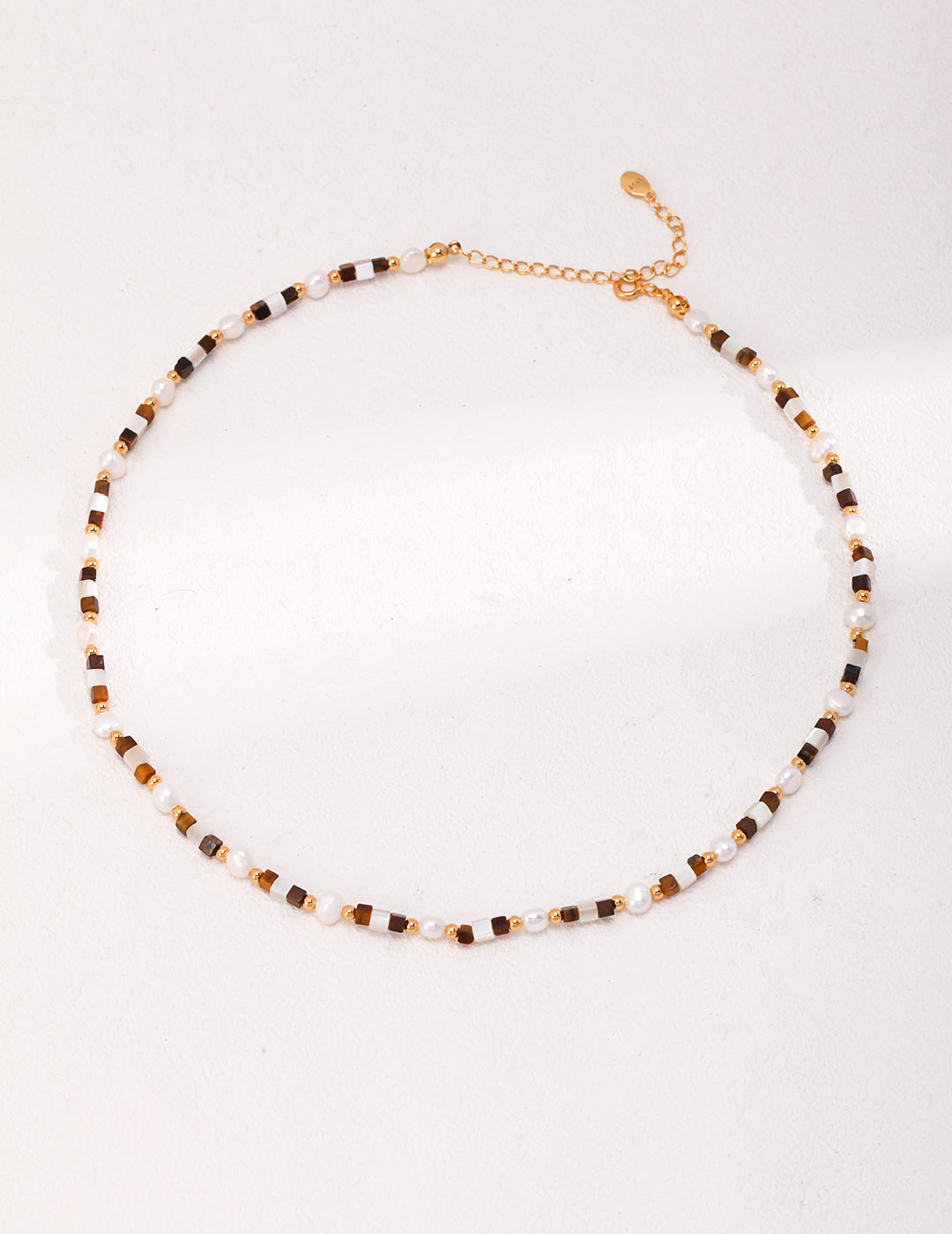 Tiger Eye Stone Pearl Necklace/Earrings