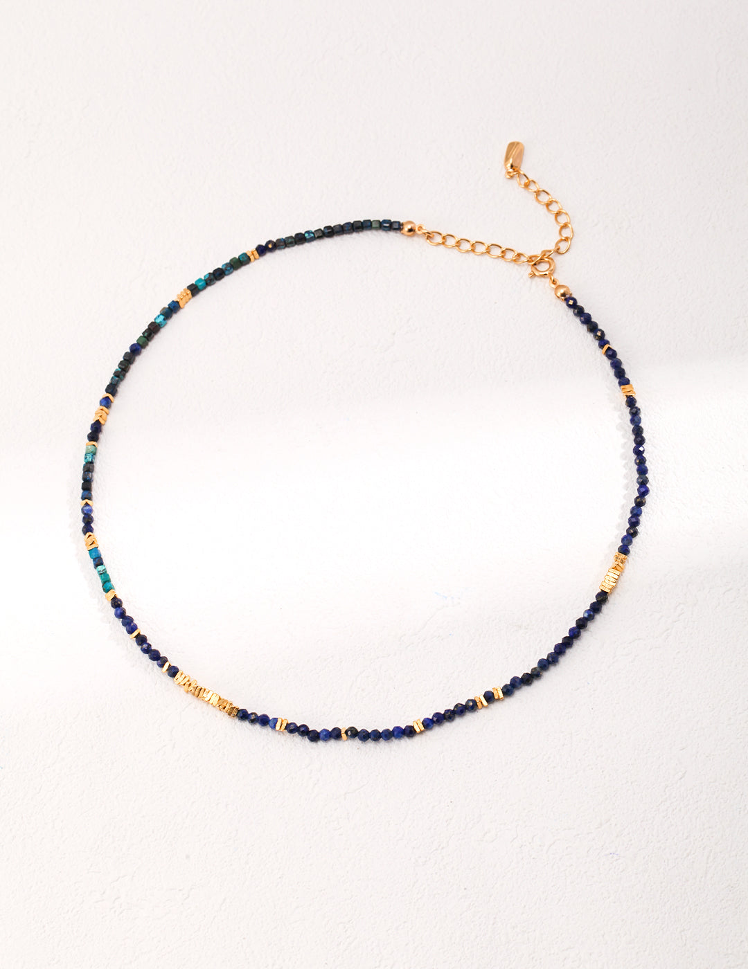 Lapis lazuli broken silver necklace