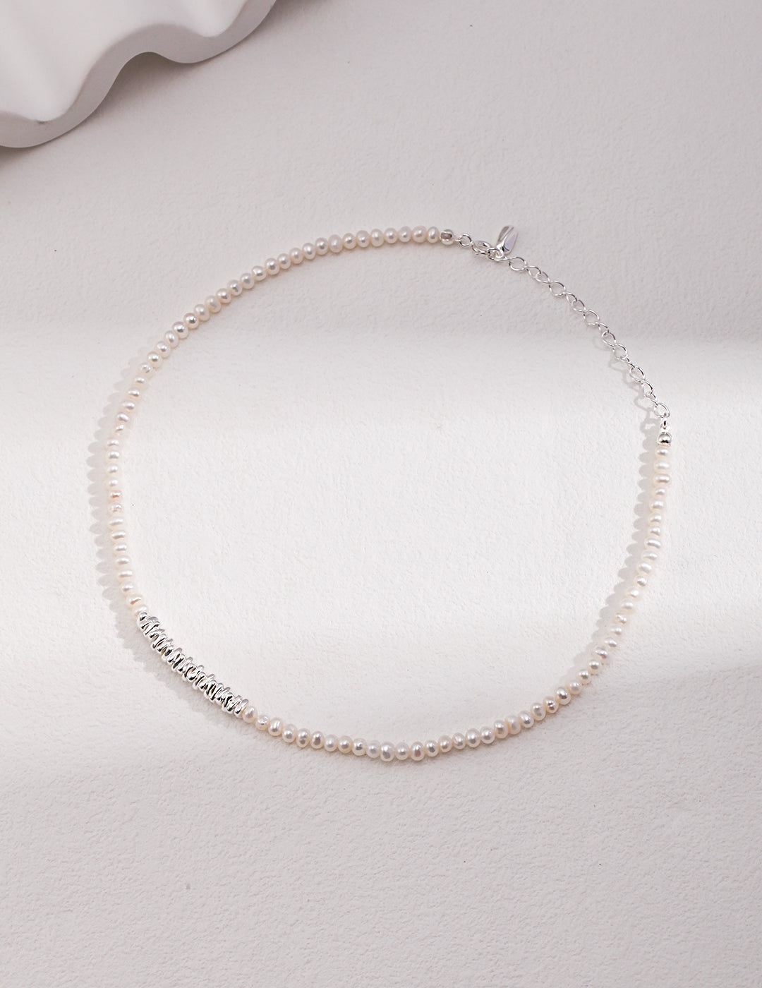 Broken Silver Pearl Necklace