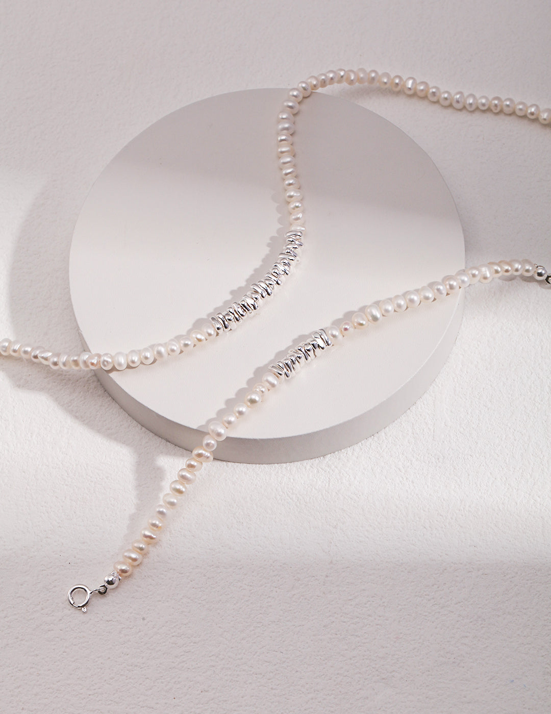 Broken Silver Pearl Necklace