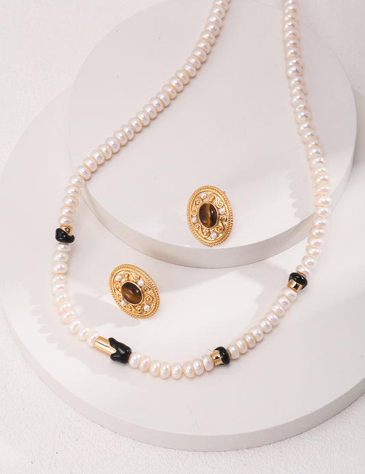 Drop Glazed Pearl Necklace