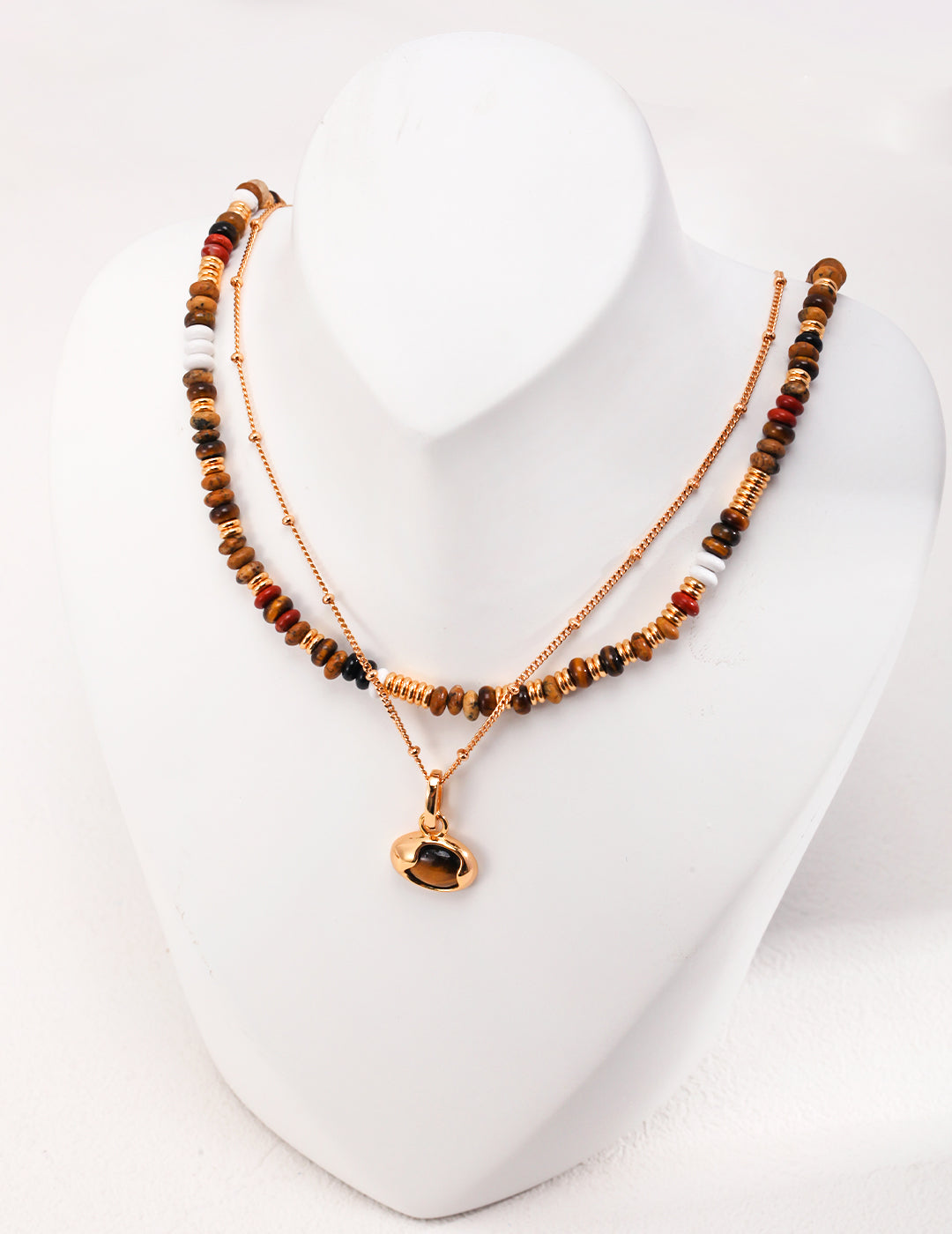 Tiger Eye Stone Agate Necklace