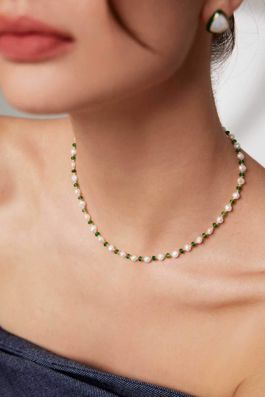 Emerald Pearl Necklace