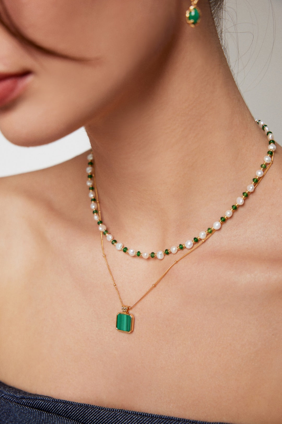 Emerald Pearl Necklace