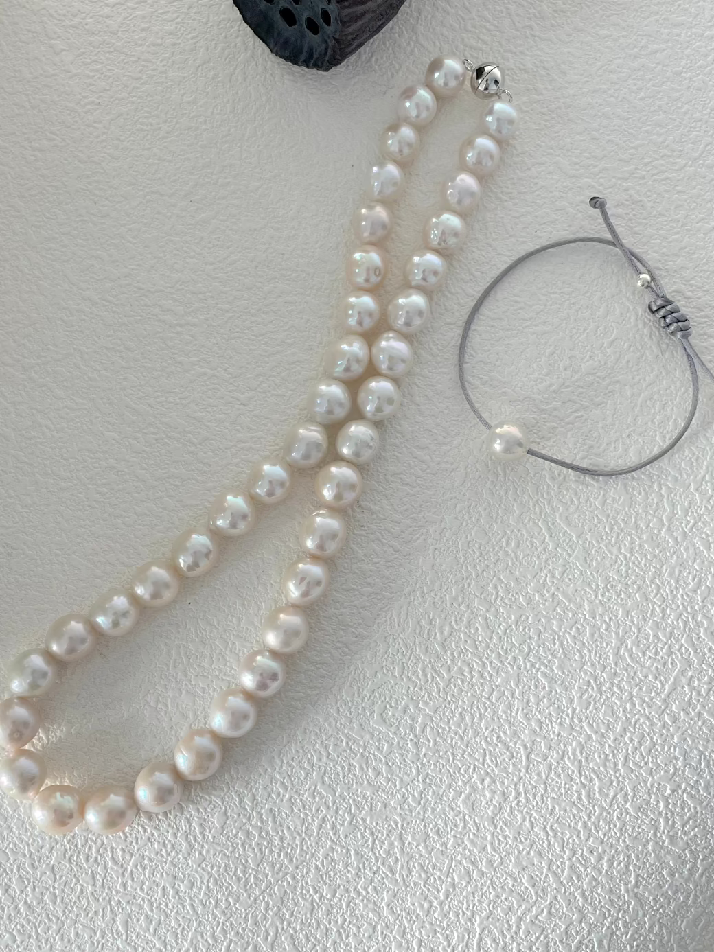 Silver Ball Pearl Necklace