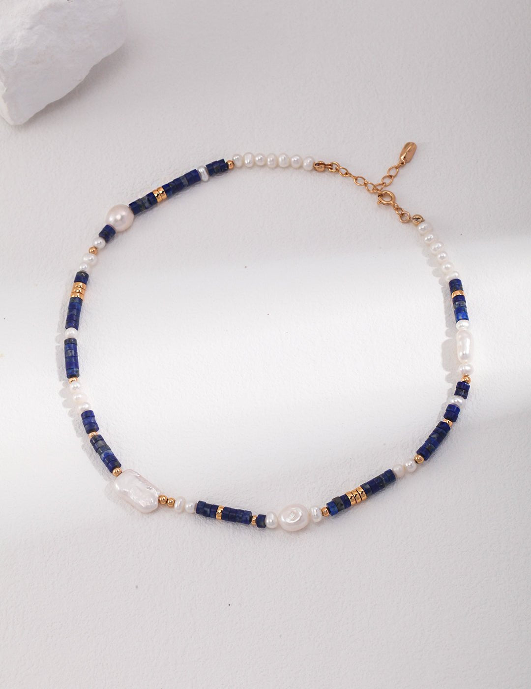 Lapis Lazuli Pearl Necklace - AquaGleam